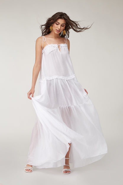 Summer Serenade: White Silk Elegance Date