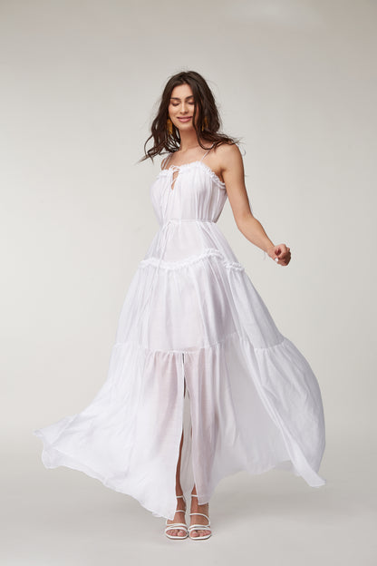 Summer Serenade: White Silk Elegance Date